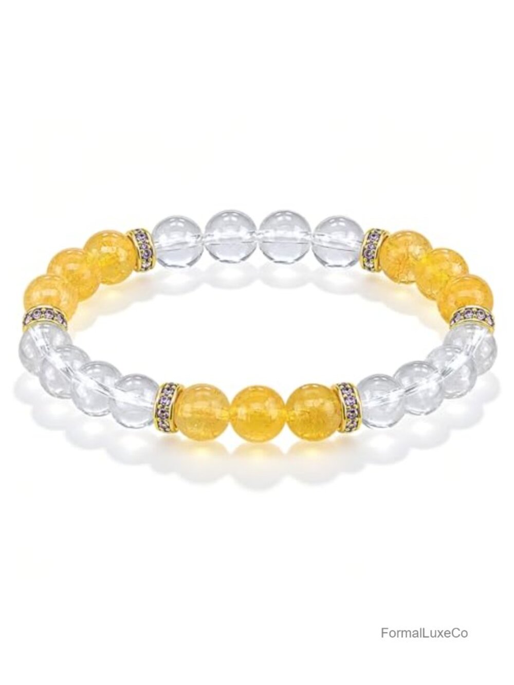 8mm Natural Crystal Beaded Bracelet, Meditation & Good Luck Jewelry